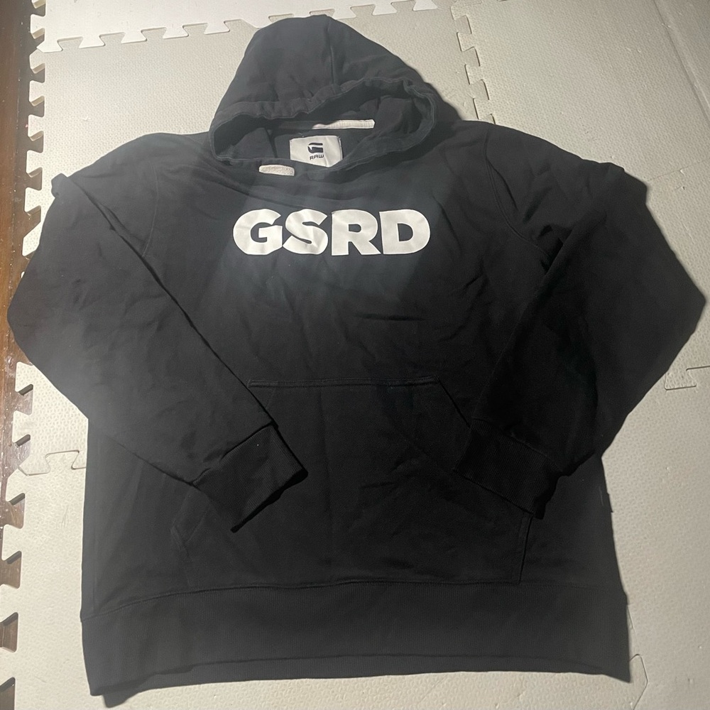 G-Star Black Hoodie with White Logo